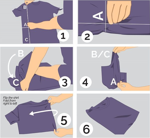 how fold t shirt 
